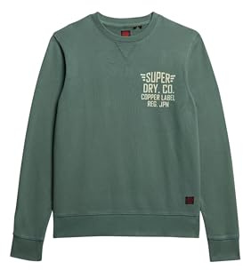 Superdry Herren Copper Label Grafik-Sweatshirt mit Rundhalsausschnitt Drius Grün XL