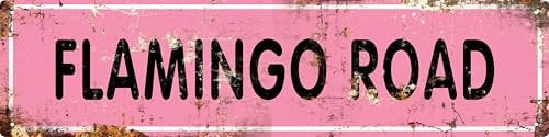 AWISZZZ Vintage Metall-Blechschild Retro Flamingo Straßenschilder Stilvolle Wandkunst Plaketten für Wohnkultur Badezimmer Küche Haus und Gothic Wanddekoration oder als einzigartiges Poster 40,6 x 10,2
