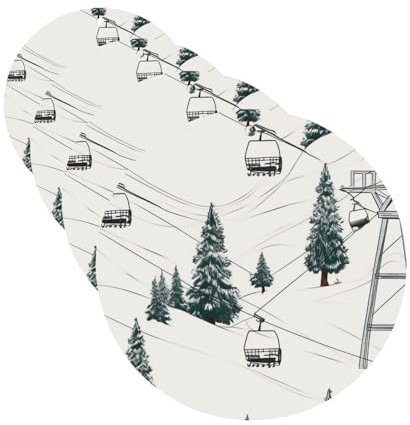 4 Stück Auto-Lufterfrischer zum Aufhängen, Duftkarten, runde Form, Auto-Aromatherapie-Tabletten, Skilift mit Tanne, Auto-Lufterfrischer für Auto, Innenspiegel, Anhänger, Geschenke