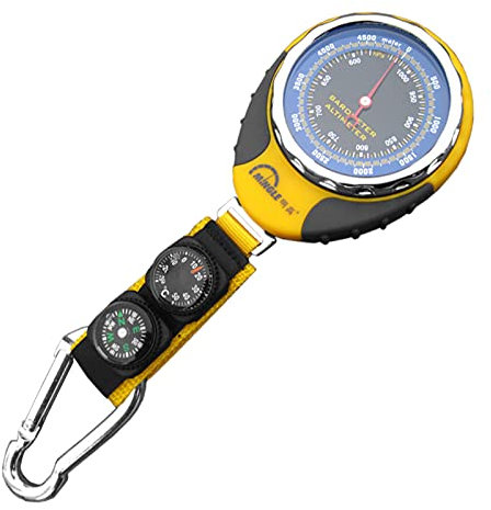 Brrnoo Tragbarer Höhenmesser Outdoor für Klettern und Skifahren, mit Karabiner aus Massivem ABS, Wandern, Bergsteigen, Kletterausrüstung