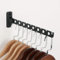 Mooche 31cm Kleiderhaken Klappbar mit Geboht, Edelstahl Wandhaken Kleiderlüfter mit 8 Löchern für Kleiderstange, Platzsparend und Multifunktional, Schwarz