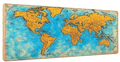 Mappa del mondo Tappetino Mouse Gaming, 70x40 CM Large Mouse Pad, Tappetino Mouse XXL 700x400x 3MM, Tappetino Scrivania con Base in Gomma Antiscivolo, per Lavoro Ufficio Home, Regalo Donna Uomo W-414