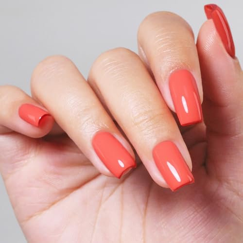 Imtiti Koralle UV Nagellack, Koralle Orange Pfirsich UV Gel Nagellack Soak Off Led Gel Nail Polish Frühling Sommer DIY Nagel Kunst Starter Maniküre Salon Gellack Kit 10ML