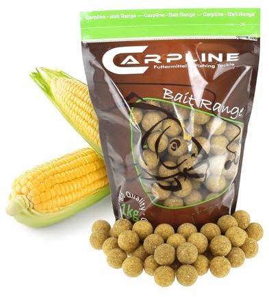Carpline24 Boilies Maismehl Neutral 24 mm, 1 kg Beutel - Köder für das Karpfenangeln, Futterboilies zum Anfüttern von Karpfen, Angelfutter mit Lockstoff