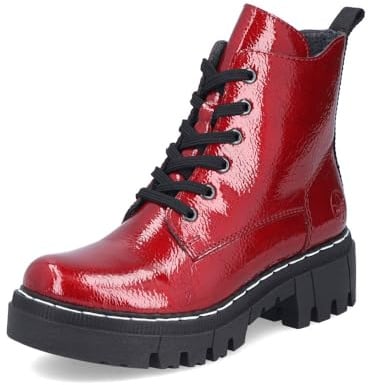 Rieker Damen Klassische Stiefeletten 74020, Frauen Stiefeletten,uebergangsschuhe,uebergangsstiefel,Boots,Stiefel,Bootee,rot (33),37 EU / 4 UK