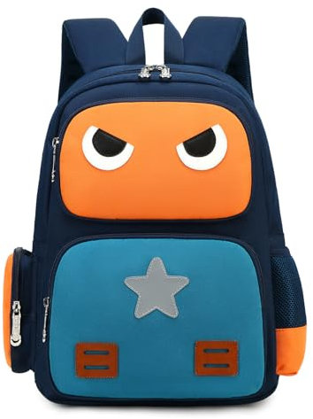 SIVENKE Children's Backpack for 5-10 Years Old Children Boys 15L Backpack Daypack School Bag Backpacks School Bag Boys Girls, Blue, orange, green, M