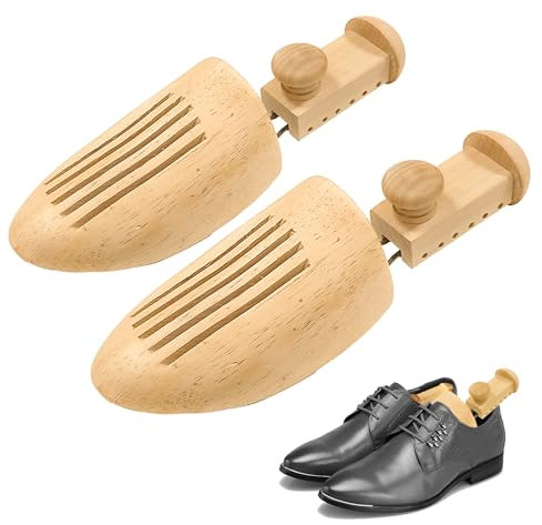 UHIAGREE Wooden Shoe Tree, 1Pair Shoe Trees for Men, Adjustable Length Wooden Shoe Trees for Men (L for UK 6.5-11.5)