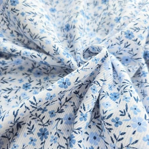 PAWOTEX Ripp jersey Rib Jersey Bedruckt Ribstrick Elastische Ökotex Rib Jersey Meterware für Bekleidung Kinder, Mädchen, Jungen oder Frauen 100x50cm 240g