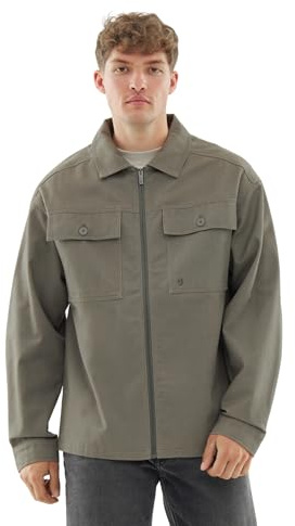 Johnny Urban Overshirt Herren Grün - Cameron - Oversize Jacke für Frühling & Sommer - Hemdjacke mit Reißverschluss - Freizeithemd - 100% Baumwolle