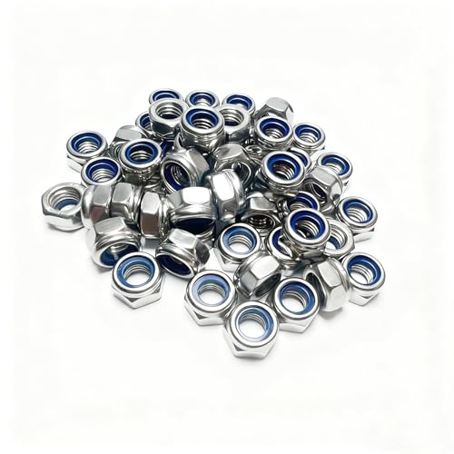 Hexizexi DIN985 10 Stück M10 Muttern Edelstahl M10 Sechskantmuttern