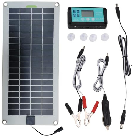 Verbessertes Solar-Akku-Ladegerät, 30 W Akku | Solar-Ladegerät, 30 W, für Autobatterie, Solar, mit Controller, geeignet für alle wiederaufladbaren Akkus 12 V/24 V