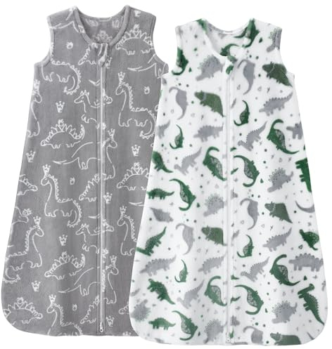Unnivoll Schlafsack Baby 2,0 Tog Babyschlafsack 0-6 Monate 2er Pack Schlafsack Winter Herbst Warm und Weich 67cm für Neugeborene Jungen Mädchen