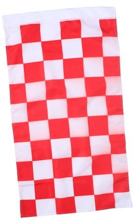 VICASKY Rennflagge Schachbrettflagge Rot-weiß Karierte Flagge Polyester Außenbanner Für Garten Terrasse Garage Displays Renntag Partyzubehör