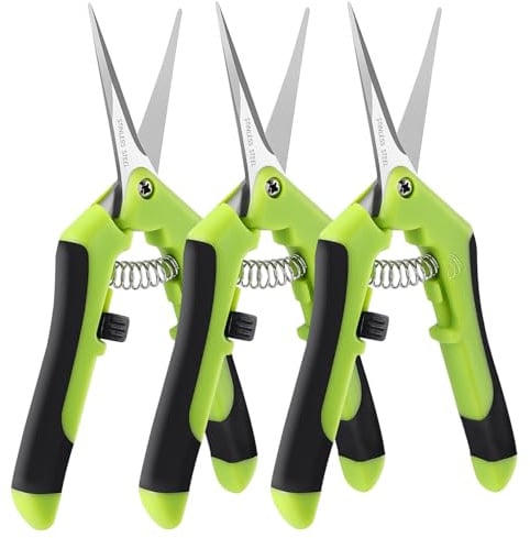 Laicky 3 Pcs Gartenschere,16.5cm Pflanzenschere Snips mit geraden Edelstahl | Präzisionsklingen, handlich und ergonomisch, Gartenarbeit Blumenpflanze Präzises Beschneiden,Formen kleiner Pflanzen