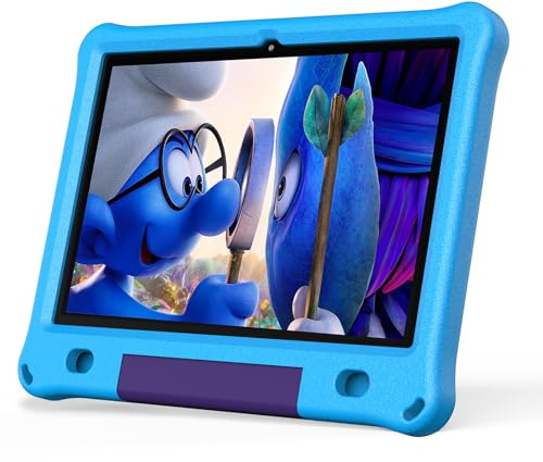 PRITOM Tablet Android 15, All-New 10'' Tablet Kids, Parental Control, 64GB+1TB Expand Tablets for Kids, Child, WiFi6, Educational, Games, Kids Software Pre-Installed, with EVA Case (Blue)