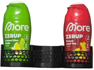 Generisch More Zerup & ESN Sirupflaschen Halterung Schranktür Regal – Sirup Halterung für 1–7 Flaschen – Platzsparend, zum Schrauben, Küchenorganisation & Home Bar (Schwarz, 5er)