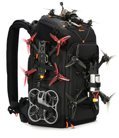 TARION Flightpro FPV Drohnen Rucksack Kamerarucksack Rucksacktasche | Professionelle Rucksack für FPV Racing Quadcopter Brille DJI-Fernbedienung Zubehör Schwarz
