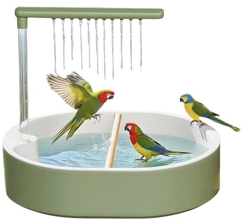 Douche pour Perroquet, Baignoires Automatique pour Oiseaux en Cage | Avec Circulation De L'eau Pour Inséparables, Calopsittes, Diamants Perruches, Cacatoès Et Perruches Ondulées