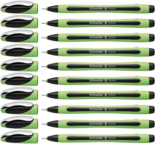 Schneider Xpress Fineliner (Strichstärke 0,8 mm, dokumentenecht) 10er Packung schwarz