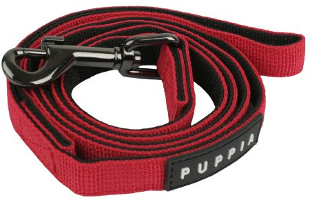 Puppia Two Tone Dog Lead Strong Durable Comfortable Grip Walking Training Leash for Small & Medium Dog, Red, Large