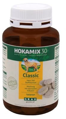 GRAU L’originale HOKAMIX30 Classic, Integratore polivalente di erbe in compresse per cani, 30 importanti erbe salutari selezionate, 1 confezione da 80 pezzi, integratore alimentare per cani