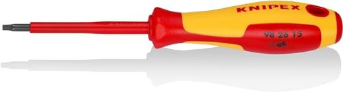 KNIPEX Schraubendreher für Torx-Schrauben isolierender Mehrkomponenten-Griff, VDE-geprüft brüniert 185 mm, 98 26 15