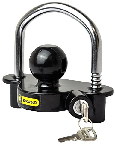 RocwooD High Security Universal 50mm Caravan Trailer Tow Ball Lock Fitting Hitch Coupler Coupling Heavy Duty Steel Transporter Yellow Caravan Horsebox 2 Keys