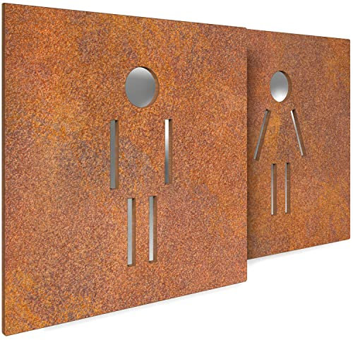 Enseigne de WC vintage - autoadhésif - Panneau de toilette retro - T.05.R