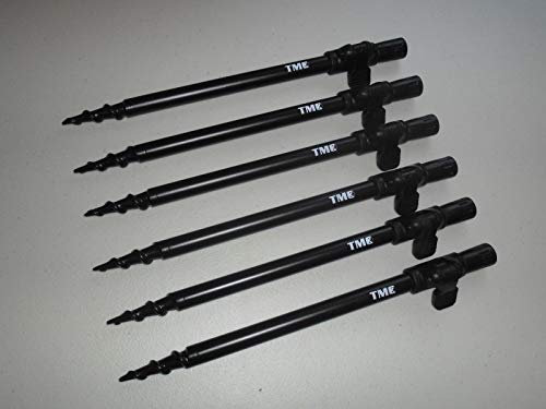 TMC Banksticks mit Spiralspitze, 30 - 50 cm, 6 Stück 16 mm Durchmesser, Klemme