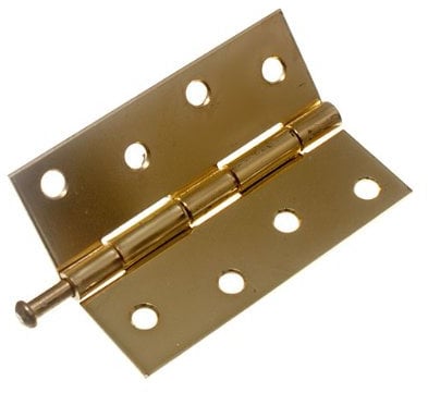Pair of Door Loose PIN Butt Hinges EB Brass Plated 100MM (4 inch)