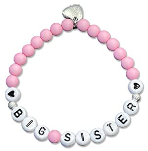 Majas Perlen Bruder Schwester Perlenarrmband Handmade - Geschwister Armband mit Herz- personalisierbar & individuell anpassbar - Geschenkidee