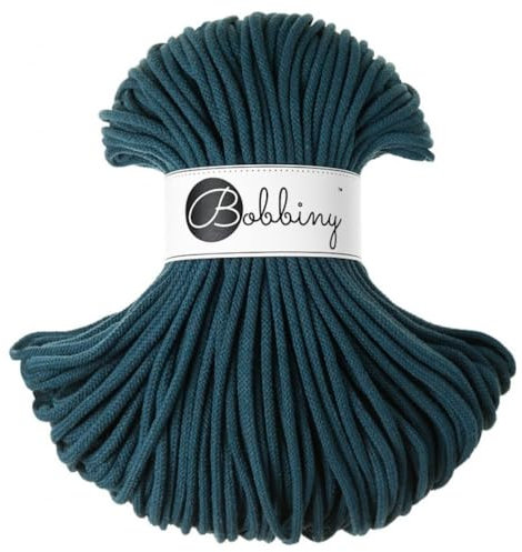 Bobbiny Makramee-Flechtkordel, 5 mm, 100 m, Blau (Peacock Blue)