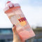 Shaker Proteinshake,Blender Bottle 800ml Mischen Wasserflasche mit Messskala und Drehverschluss Garantiert auslaufsicher Passend für Fitness Yoga Reisen Perfekte Fitness Flasche(Rosa)