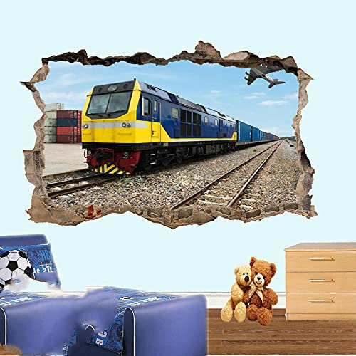 Wandtattoo - Zug Eisenbahn Transport Wandsticker Art Poster Mural Decal Decor 3D Aufkleber für die Wand - Wanddekoration - 80x125cm