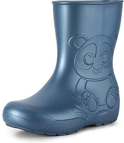 Ladeheid Stivali pioggia bambino e Bambina in EVA Stivaletti Pioggia per bambini in gomma e resistenti LA-CA-10 (Blu Metallizzato-2, 28/29 EU)