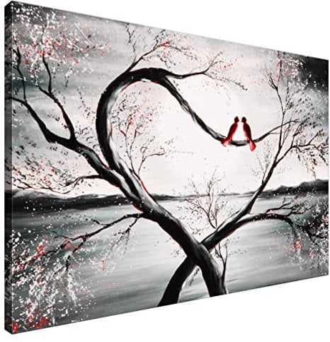 Estika Leinwand bilder - Im Mondlicht Rot - 90x60 cm, 1 teilige kunstdruck - Wandbilder wohnzimmer, schlafzimmer, Moderne wanddeko, Bild auf leinwand - Natur bilder - 2527A_1L