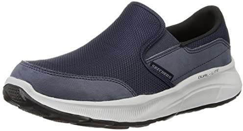 Skechers Herren 232515 NVY Sneaker, Marineblauer Netzstoff mit Duraleather-Besatz, 45.5 EU