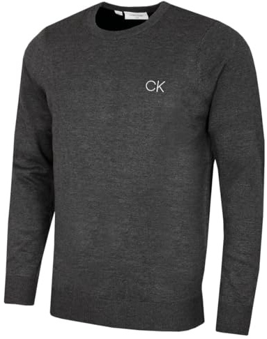 Calvin Klein Mens Round Neck Tour Sweater - Charcoal - XXXL