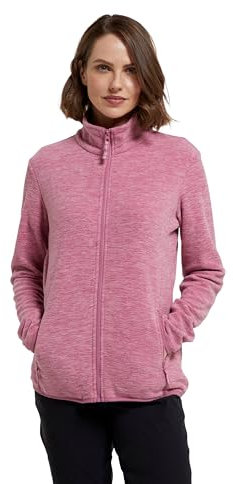 Mountain Warehouse Snowdon Womens Full Zip Fleece - Lightweight Ladies Sweater Top, Breathable Baselayer, Antipill - Best for Spring Summer, Camping & Hiking Pale Pink Women's Size 8