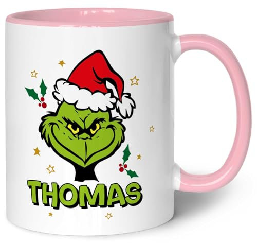 GRAVURZEILE Tazza natalizia - Grinch MiMiMi - Tazza sfacciata con scritta - Lavabile in lavastoviglie e adatta al microonde - Regalo di Natale per lui e per lei - Bianco