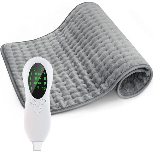 Biutee Heizkissen, 10 einstellbare Temperaturstufen, 30 x 60 cm, Wärmekissen mit Timerfunktion, Überhitzungsschutz, Abschaltautomatik, waschbar, für Rücken, Nacken und Schulter, leicht und bequem