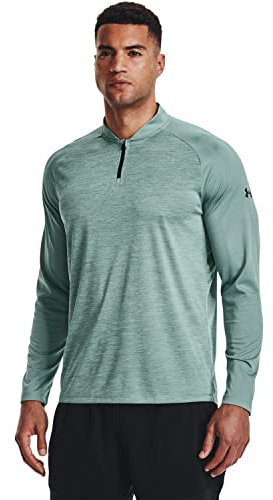 Under Armour - Mens Tech 2.0 1/4 Zip Long-Sleeve T-Shirt, Fresco Green/Black (177), S