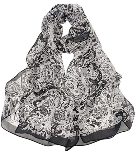 FAIRYGATE Damenschal Seidentuch Chiffon Stola für Damen Schal Weicher Leichter Umschlagtücher Schals für Hochzeiten Braut 62015