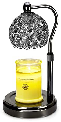 Aromatherapy Lamp Chrome Black Candle Warmer Lamp Touch Wax Warmer with Dimmable for Scented Candles with Yankee Candle Small & Large Jar Candles Adjustable Height Candle Warmer for Living Room Study
