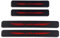 EAGLEG 4 Pezzi Fibra di Carbonio Battitacco per Auto Sticker, per Ren-Ault CAPTUR, Pellicola del Protezione Davanzale Portiera Auto Anti-Graffio Scuff Adesivi Decorativi Accessori,Red