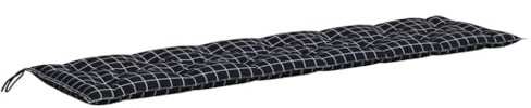 vidaXL Gartenbankauflage, Bankauflage Sitzkissen Outdoor, Polsterauflage Auflage für Gartenbank, Bankpolster Bankkissen, Schwarz Karomuster 150x50x7cm Oxford-Gewebe