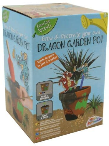 Grow and Paint Your Own Awesome Dragon Garden/Flower Pot - With Seeds