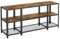 VASAGLE TV Stand for 65 Inches TVs, Industrial Entertainment Unit, Vintage TV Console with Open Storage Shelves for Living Room, Bedroom, Rustic Brown and Ink Black LTV105B01