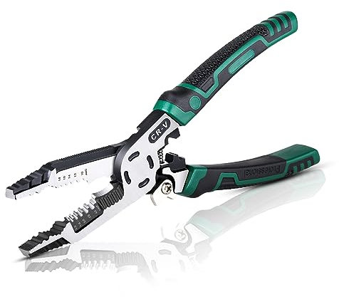 Duogalia 10-in-1 Wire Stripper Pliers, Cable cutters, 9 Multifunctional Combination Plier with Wire Stripper Crimper Cutter, Screw Gripping Pliers Hand Tool for Electrical Engineer