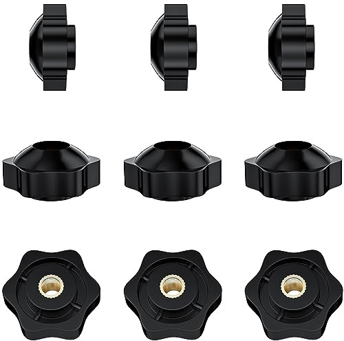 9 PCS Hex Clamping Nuts Knob,Star Shape Handle Nuts (M6)